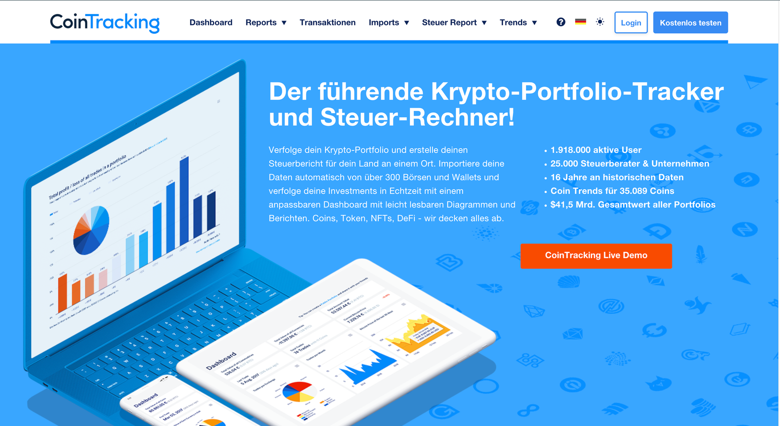 Cointracking: Krypto-Portfolios einfach verwalten